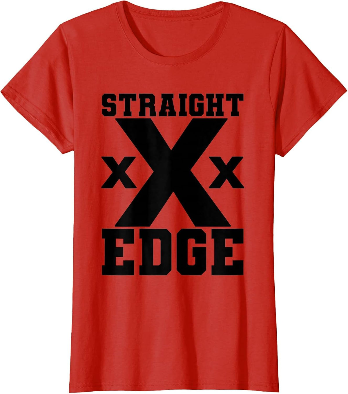 Straight Edge XXX Hardcore Punk Rock HC Vegan sXe Design T-Shirt - Red