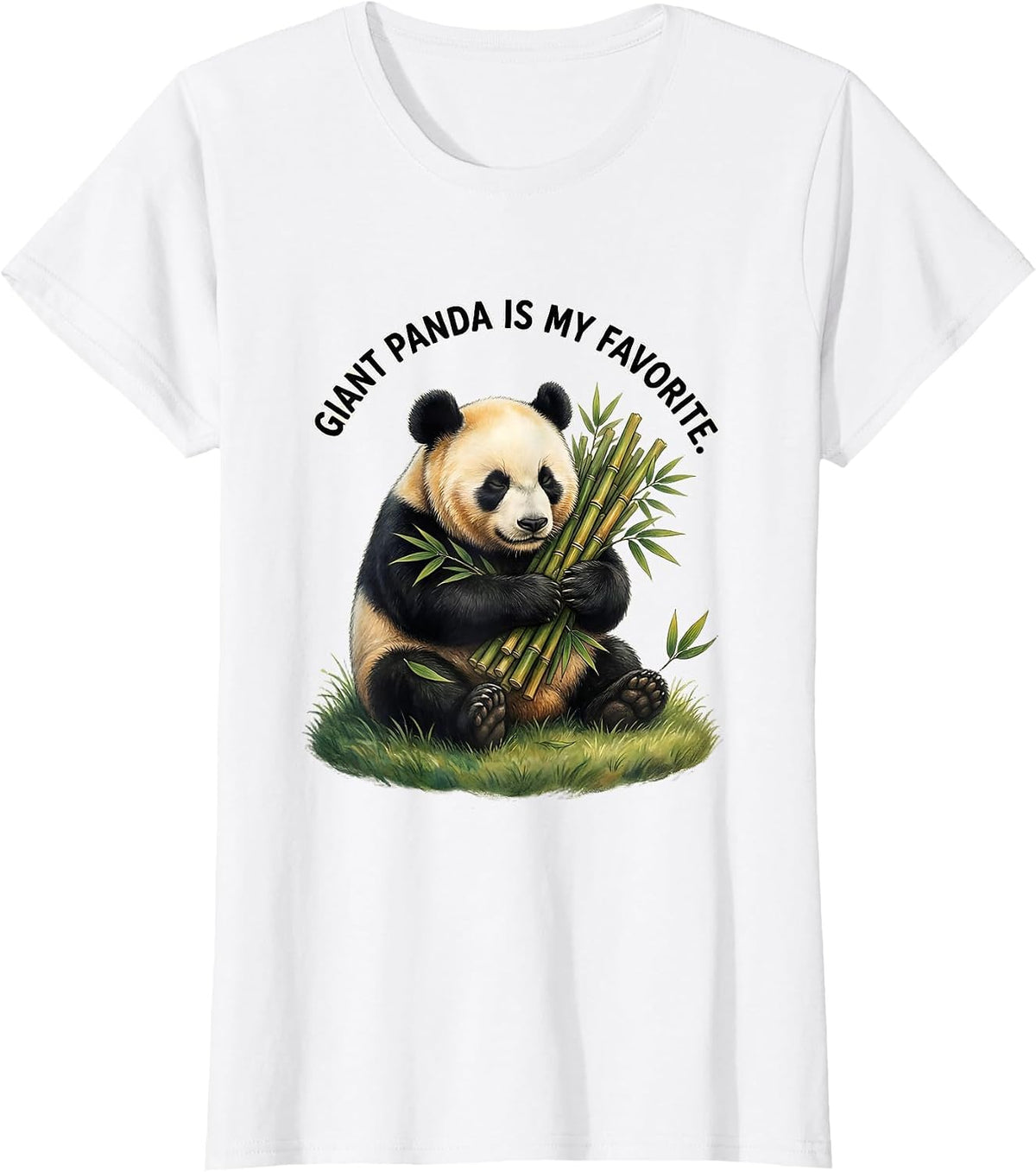 Giant Panda Is My Favorite Funny Animal Lover Cute Novelty T-Shirt - White