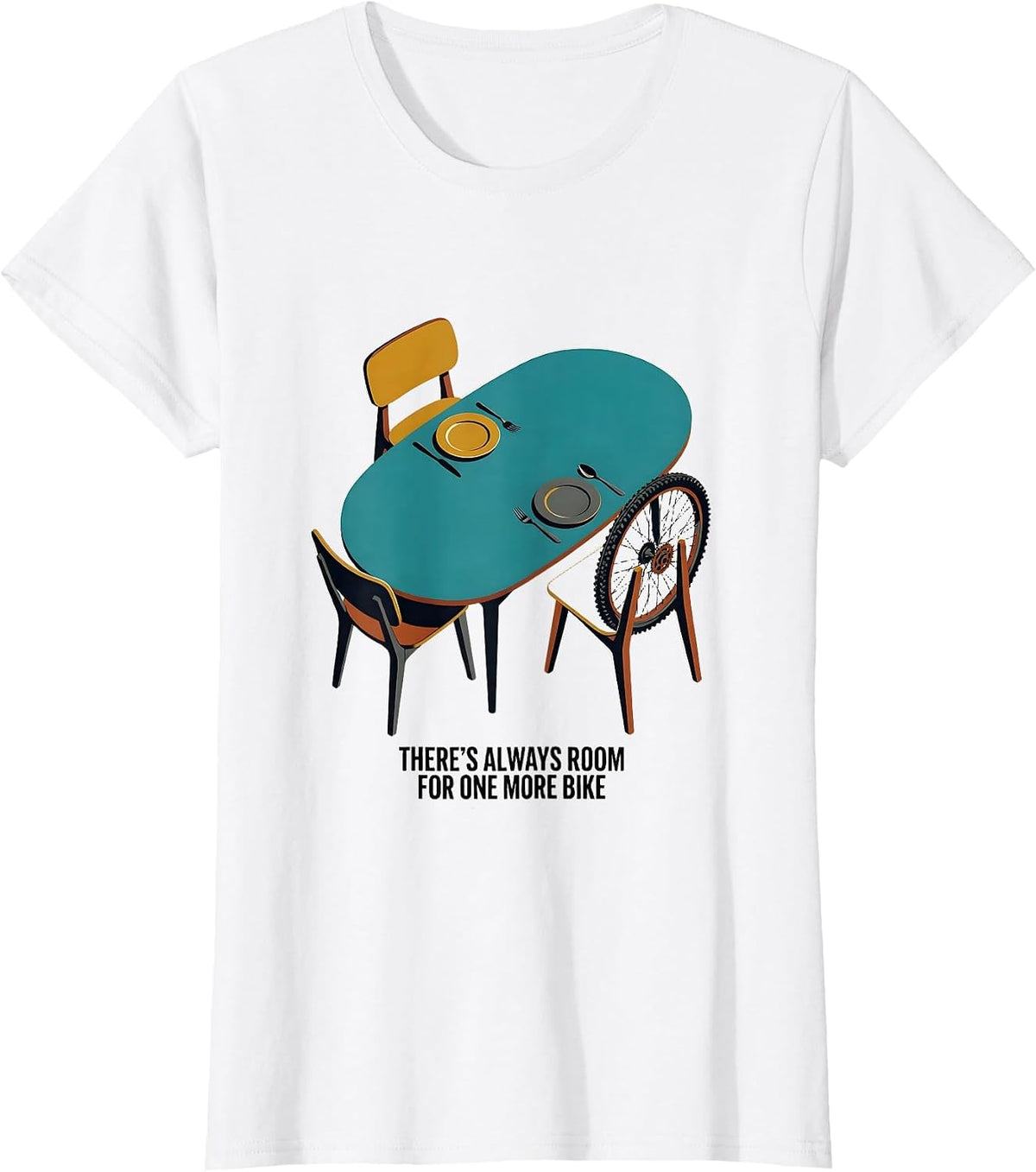 Women's There's Always Room For One More Bike Funny Cycling Humor T-Shirt - White