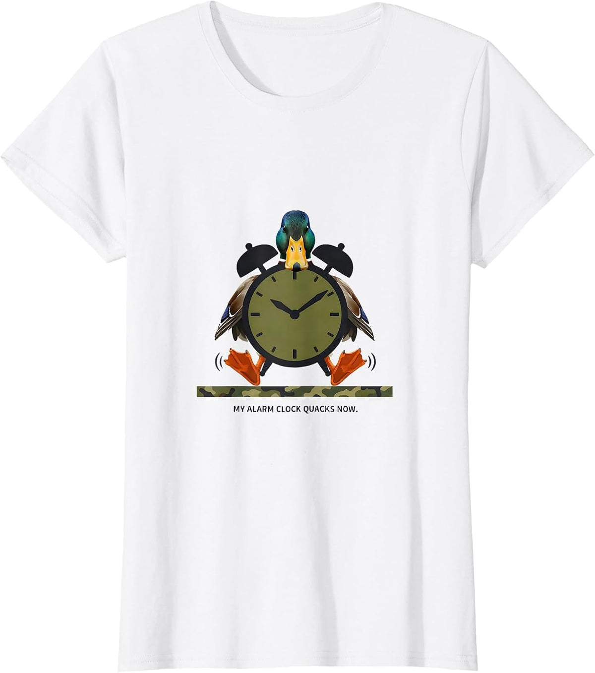 My Alarm Clock Quacks Now Funny Hunting Mallard Duck Youth T-Shirt - White