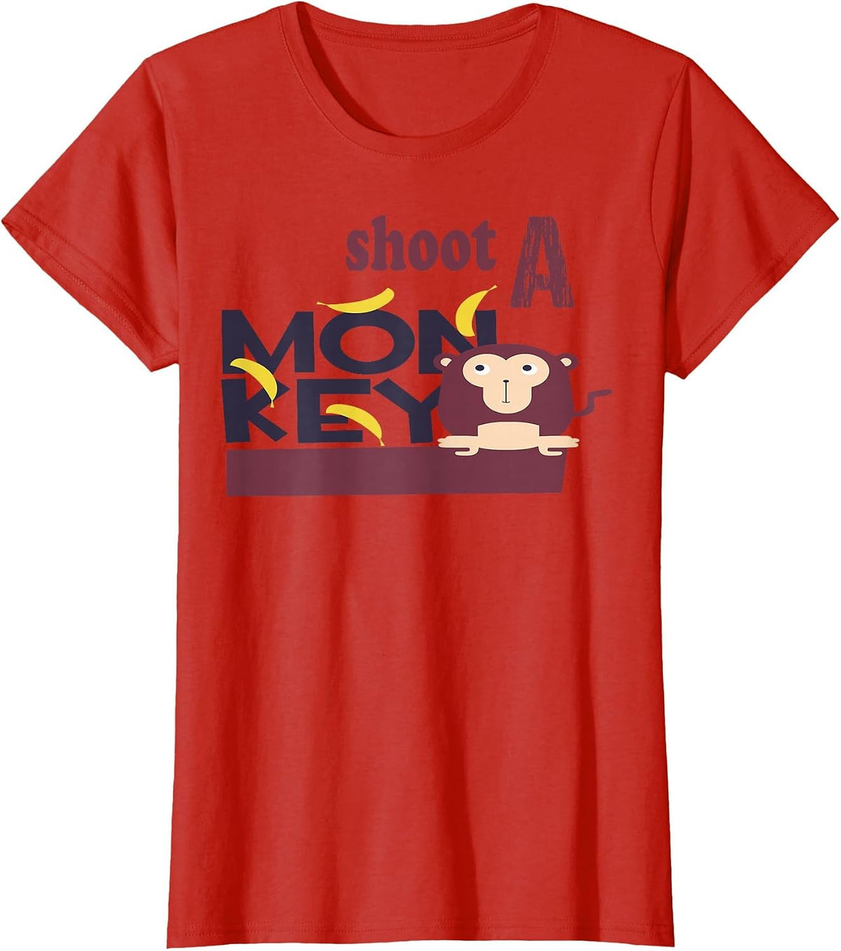 Shoot A Monkey Funny Southern Quotes Classic Design T-Shirt - Red