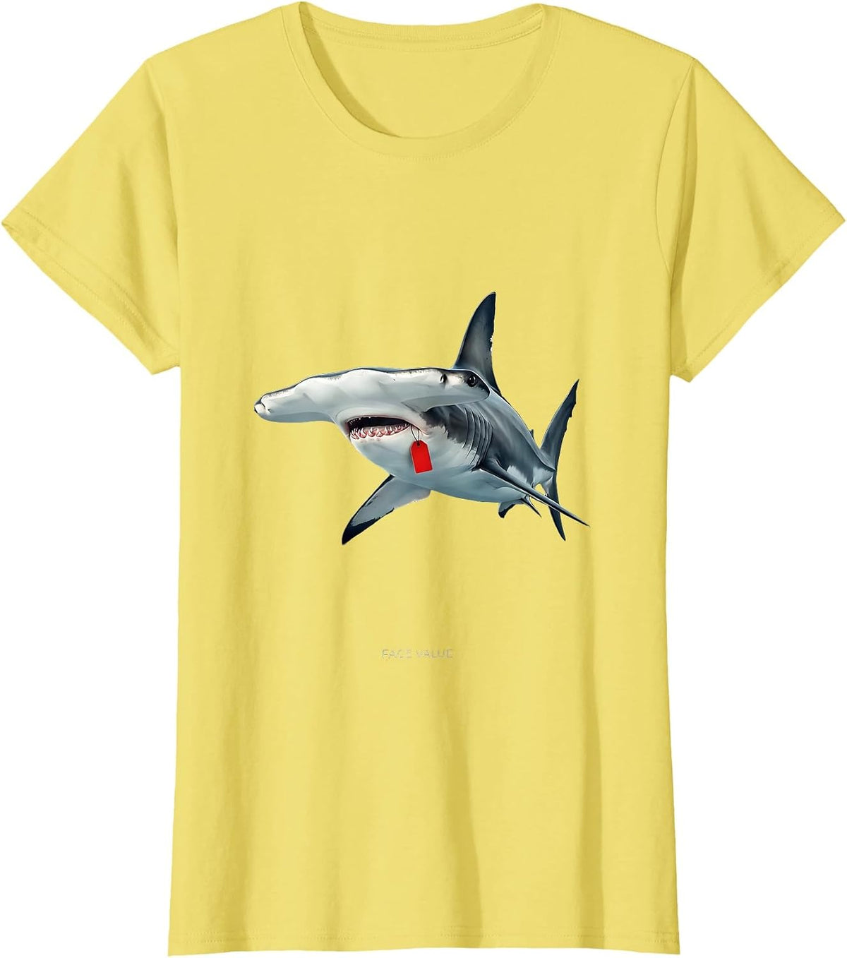 Face Value Swiss International Funny Shark Lover Ocean T-Shirt - Lemon Yellow