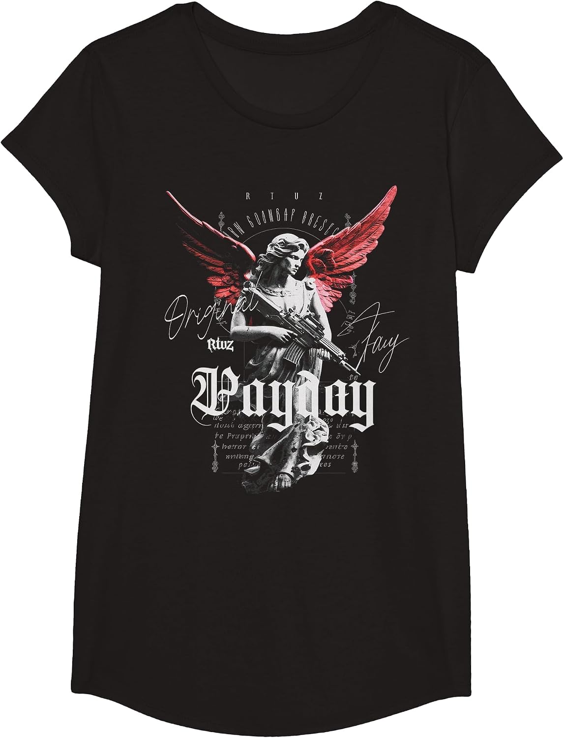 Aesthetic Clothes Vintage Streetwear Fashion Women Men Angel T-Shirt - Girls Black