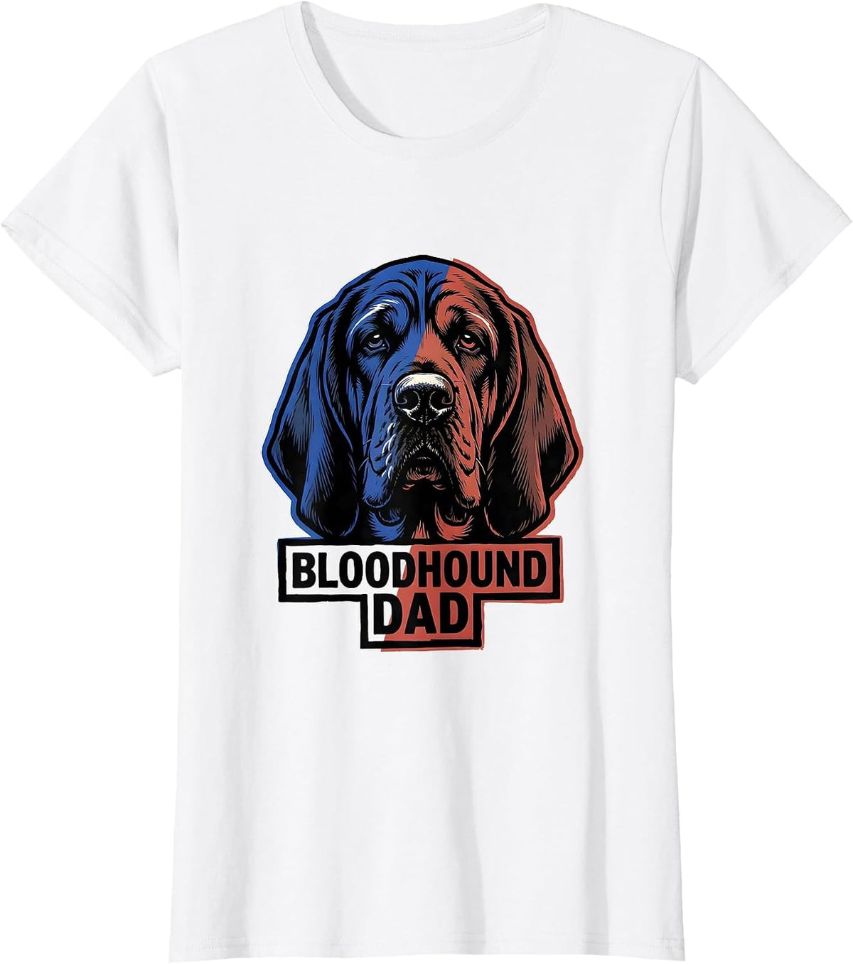 Women's Bloodhound Dad Patriotic Dog Breed Dad Pride 4th Of July T-Shirt - White
