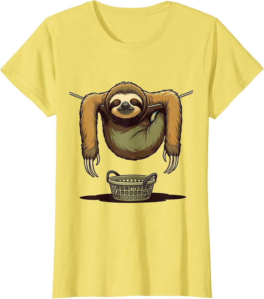 Women's Slack Sloth Funny Animal Humor Sloth Lover Gift T-Shirt - Lemon Yellow