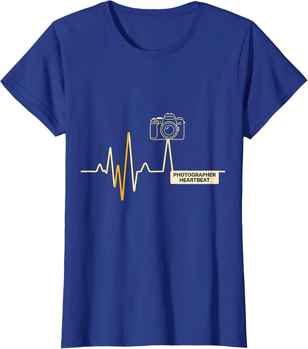 Women's Photographer Heartbeat EKG Pulse Humor Paramedic Gift T-Shirt - Royal Blue