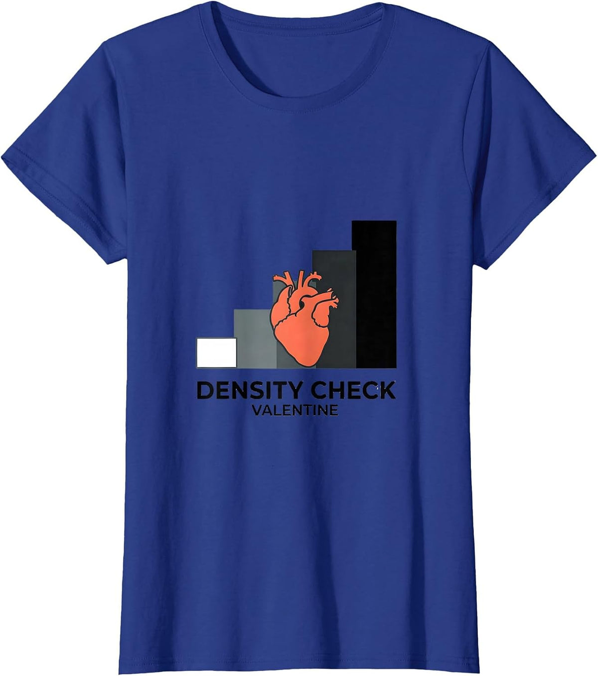 Women's Density Check Valentine Radiology Tech Skeleton Humor T-Shirt - Royal Blue