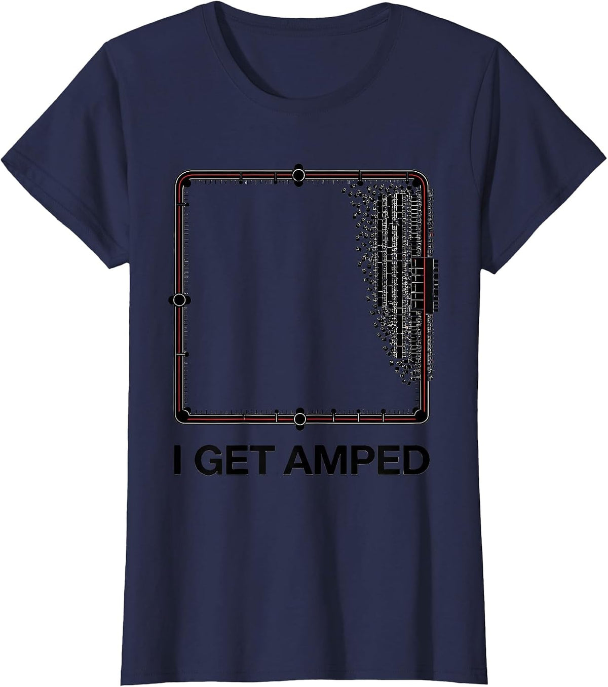 Women's I Get Amped Funny Electrician Trade Pride Humor T-Shirt - Navy Blue
