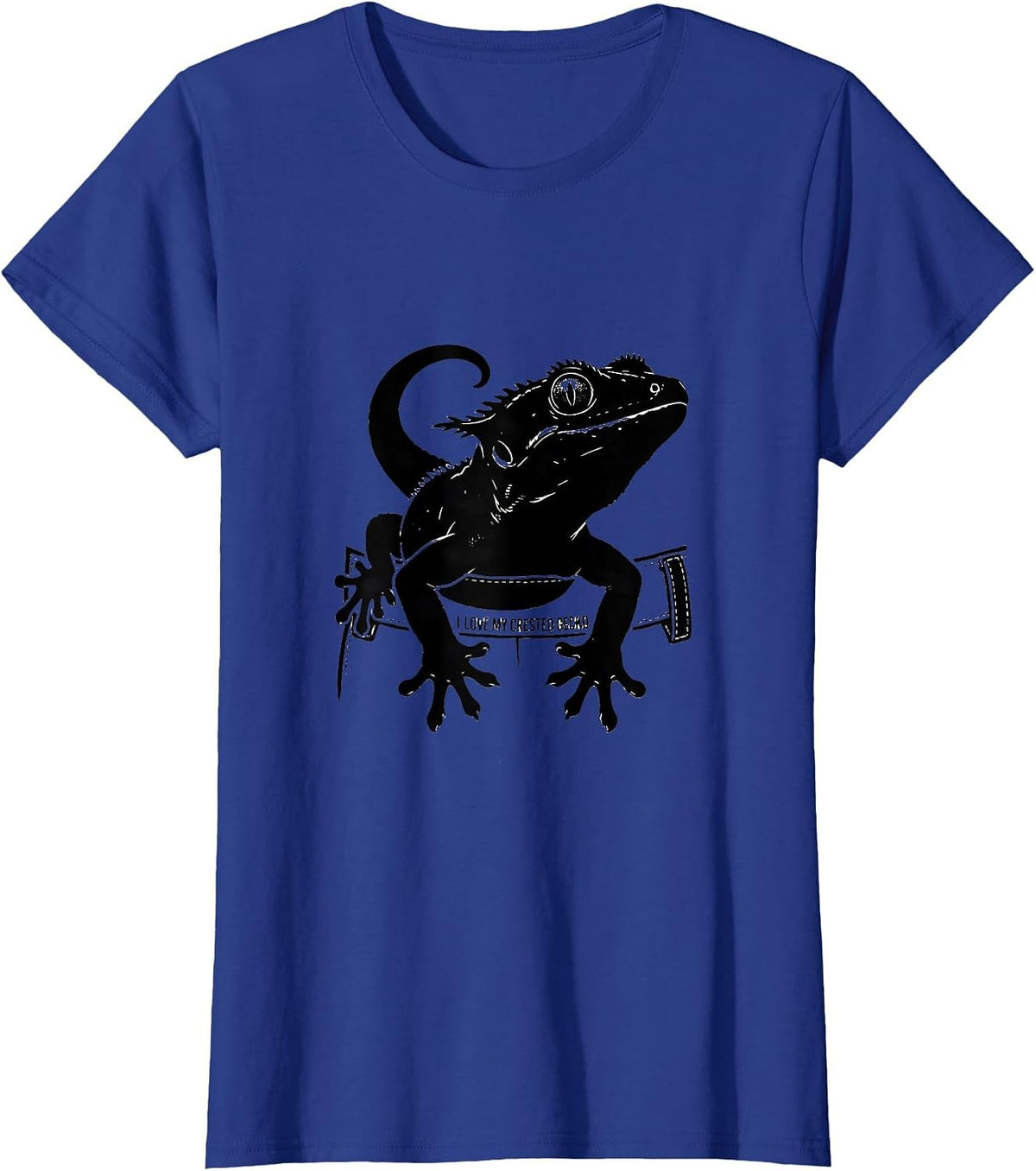 Women's I Love My Crested Gecko Funny Reptile Lover Pet Owner Humor T-Shirt - Royal Blue