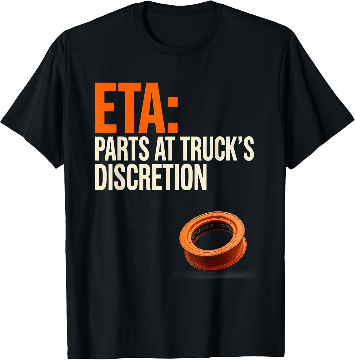 Men's ETA PARTS AT TRUCK'S DISCRETION Funny Mechanic Skeleton Auto T-Shirt - Black