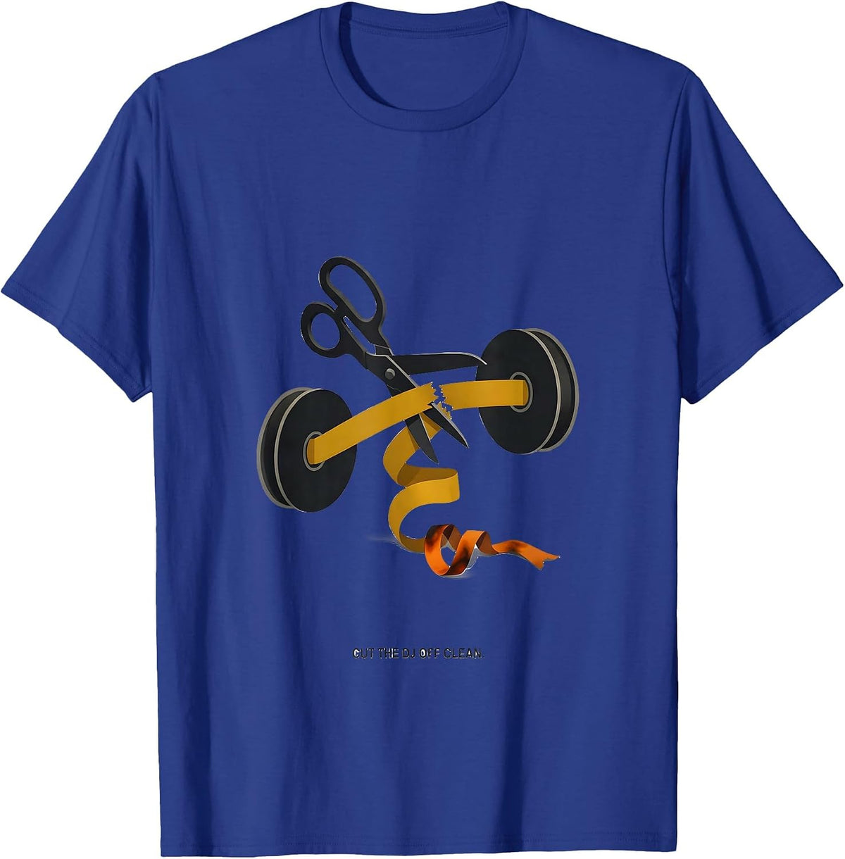 Men's Cut The DJ Off Clean Editorial Conceptual Old School Hip-Hop T-Shirt - Royal Blue