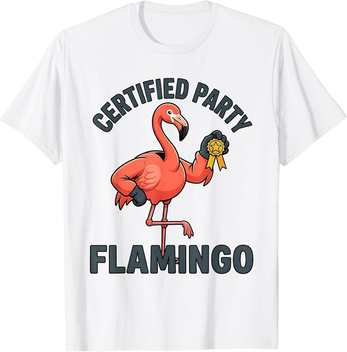 Certified Party Flamingo Funny Animal Lover Halloween T-Shirt - White