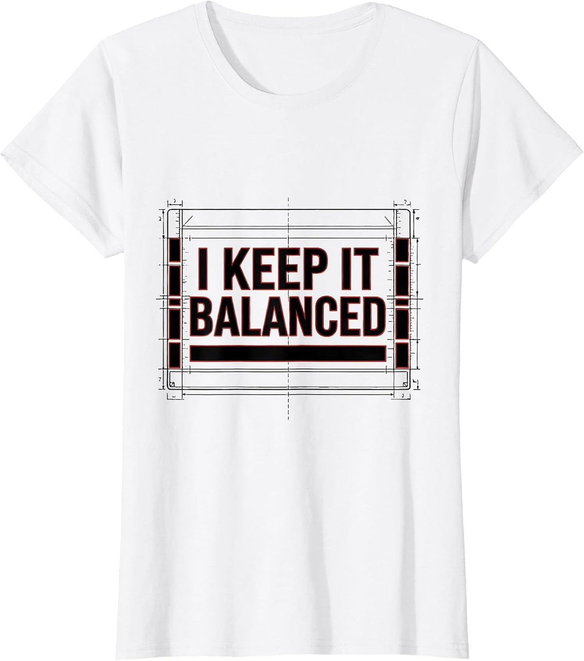I Keep It Balanced Funny Math Teacher Nerd Humor Gift T-Shirt - White