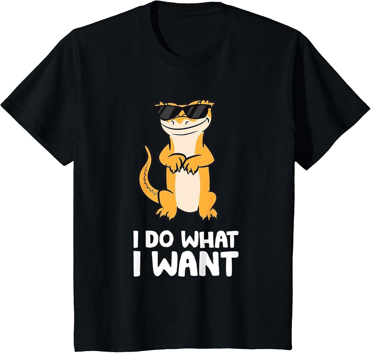 I Do What I Want Reptile Lizard Funny Crested Gecko T-Shirt - Black