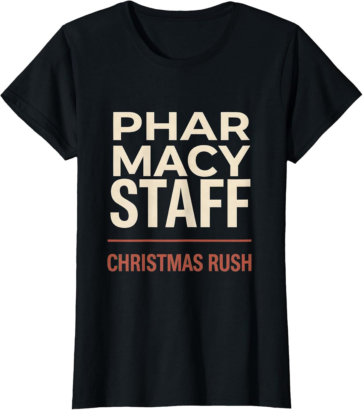 Pharmacy Staff Christmas Rush Funny Pharmacist Tech Matching T-Shirt - Black