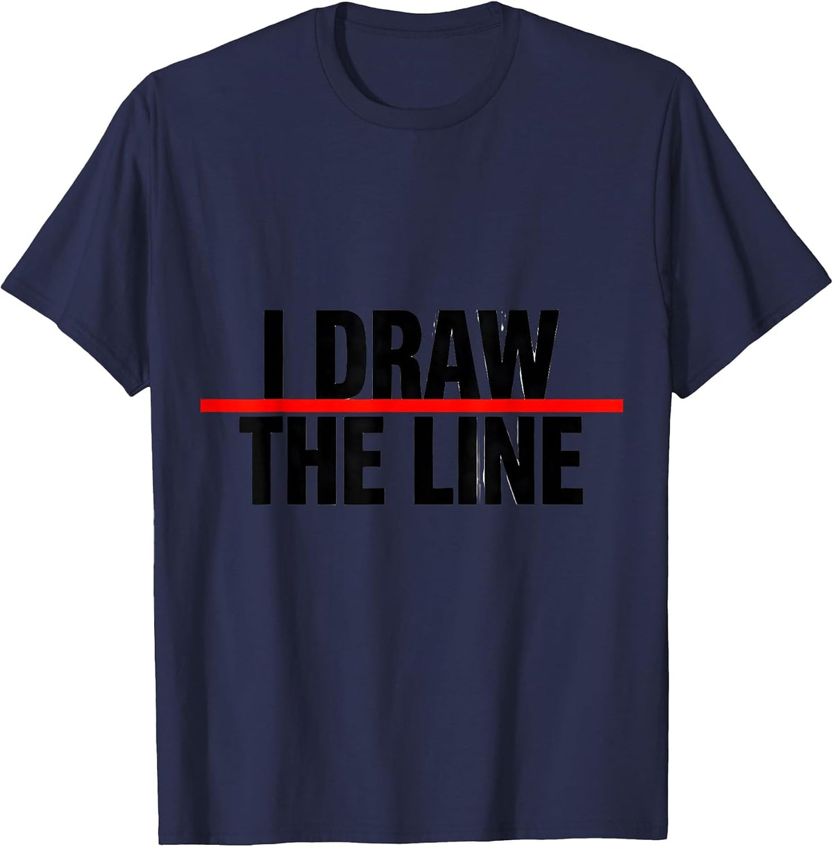 Men's I Draw The Line Funny Math Teacher Nerd Humor Gift T-Shirt - Navy Blue
