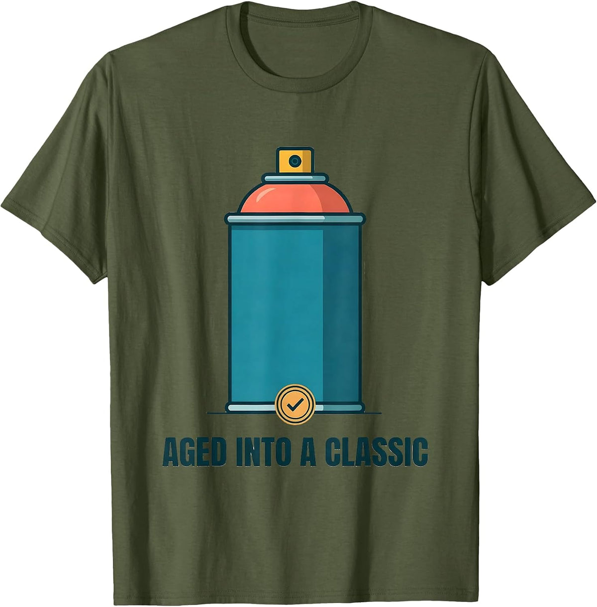 Aged Into A Classic Vintage 90s Hip-Hop Rap Music Nostalgia T-Shirt - Olive Green