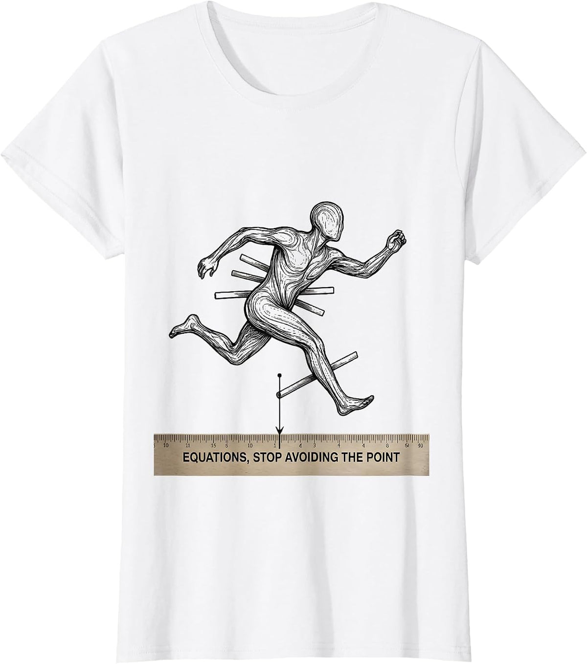 Women's Equations Stop Avoiding The Point Funny Math Teacher Gift T-Shirt - White