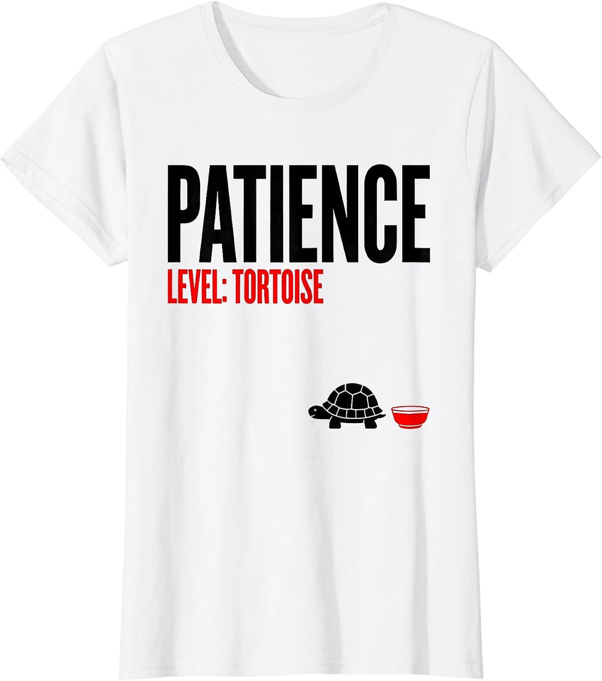 Patience Level Tortoise Funny Sea Turtle Lover Animal Humor T-Shirt - White
