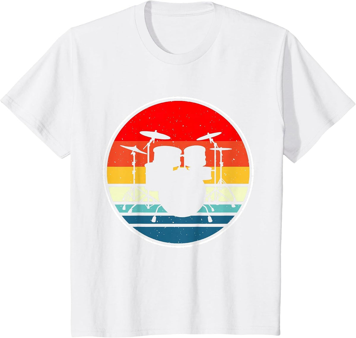 Drums Retro Vintage Sunset T-Shirt - White