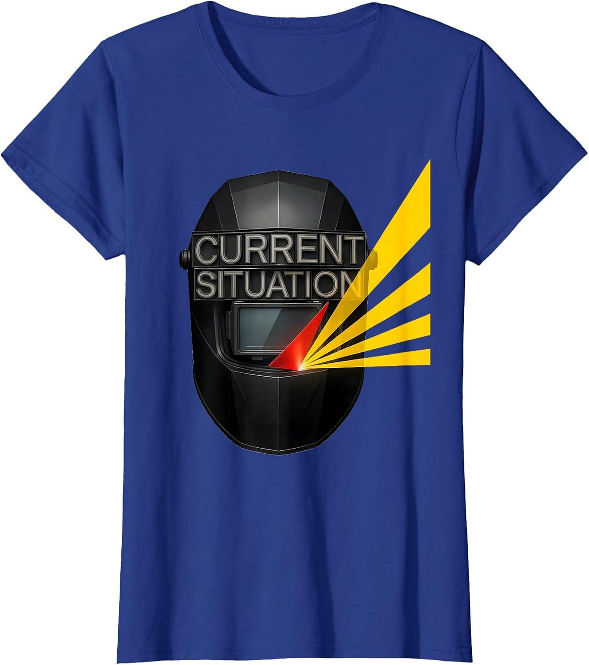 Women's Current Situation Bauhaus Modernist Welder Trade Pride Humor T-Shirt - Royal Blue