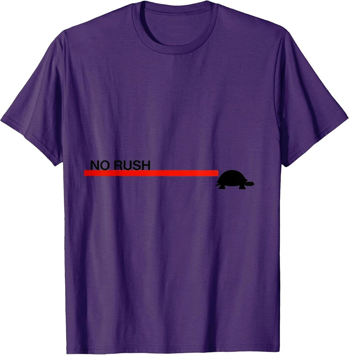 No Rush Funny Turtle Lover Pet Owner Humor T-Shirt - Purple