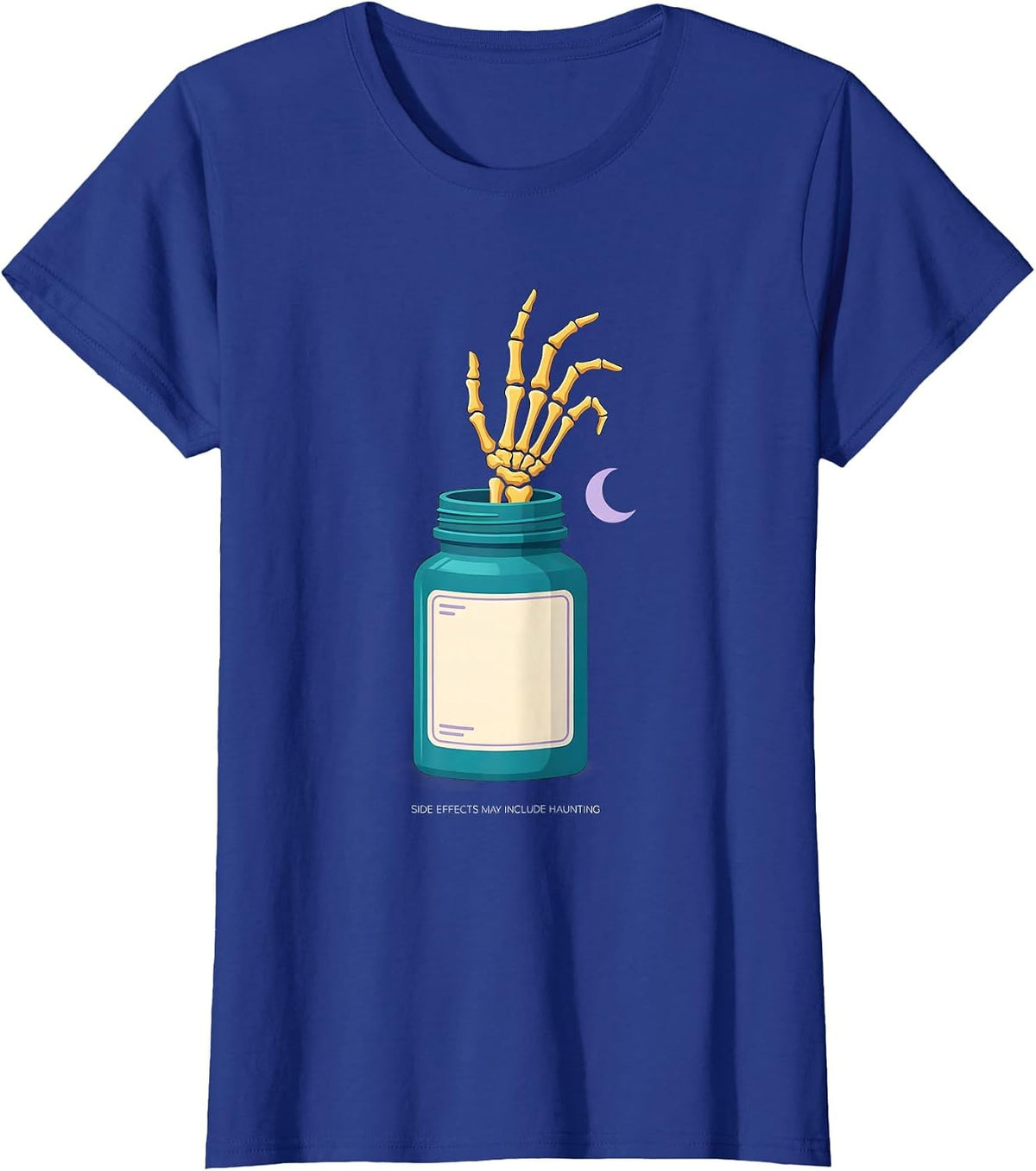 Women's Side Effects May Include Haunting Funny Pharmacy Tech T-Shirt - Royal Blue