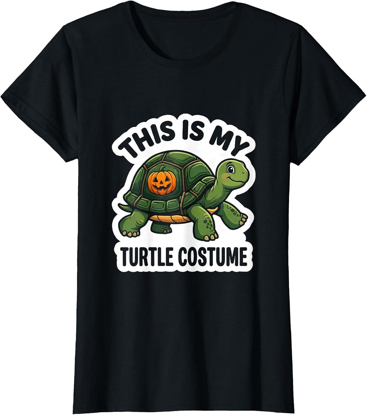 Women's This Is My Turtle Costume Funny Halloween Turtle Lover Gift T-Shirt - Black