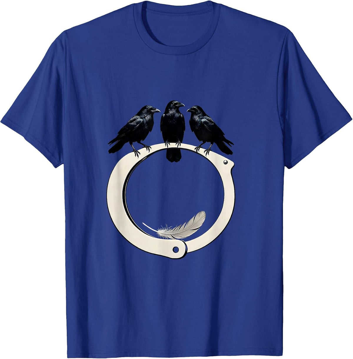 Men's Crow Silhouettes Gothic Dark Humor Bird Lover Gift T-Shirt - Royal Blue