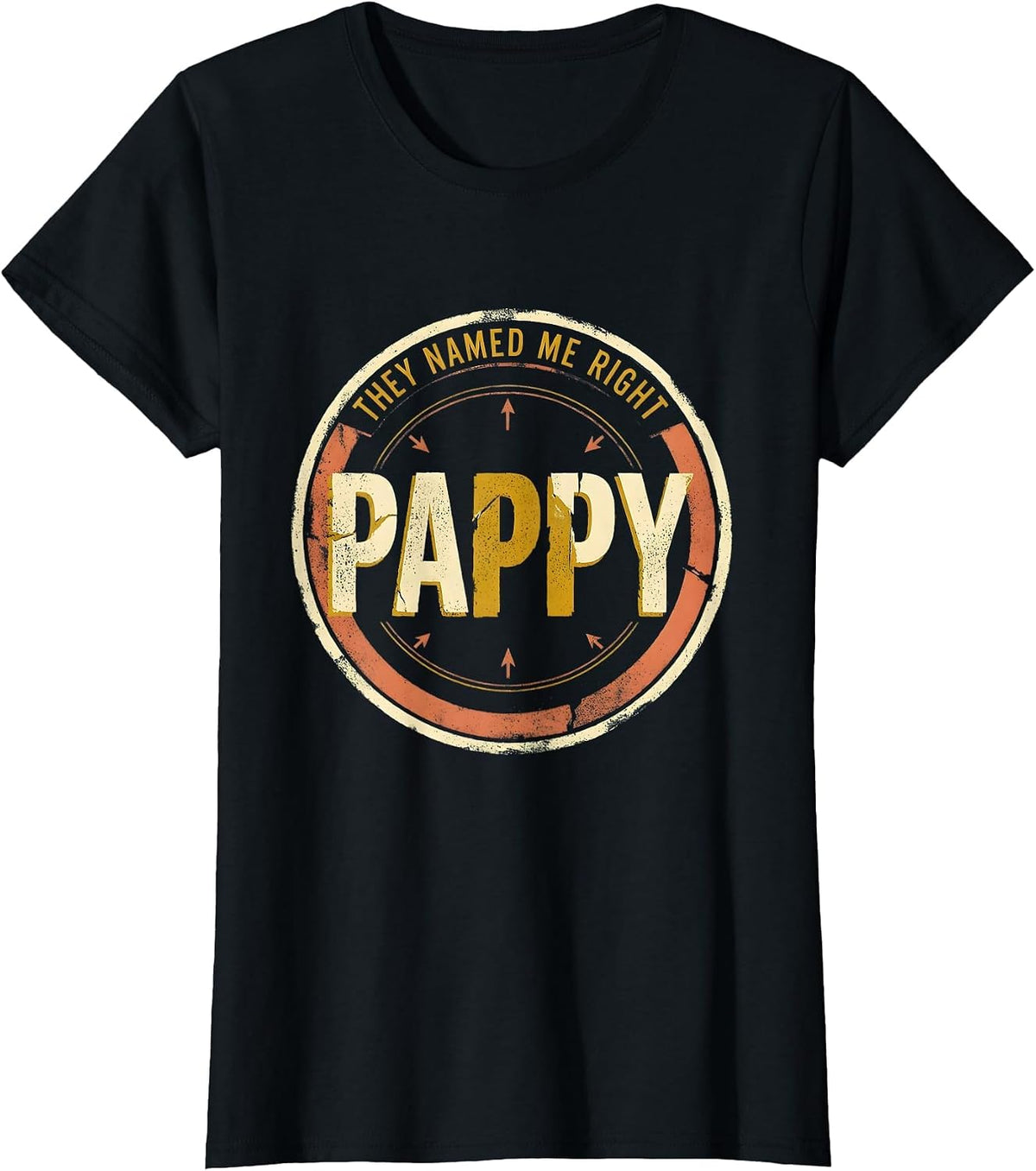 Women's They Named Me Right: Pappy Vintage Grandfather Funny Family T-Shirt - Black