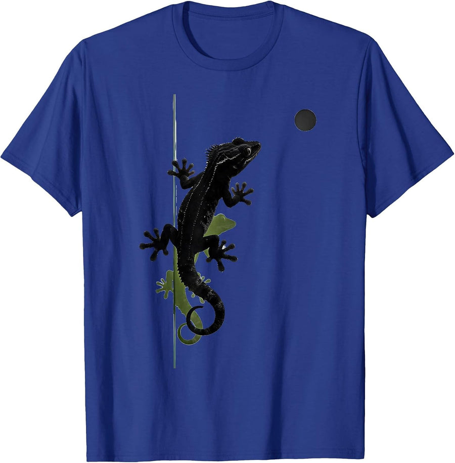 Crested Gecko Minimalist Reptile Lover Humor T-Shirt - Royal Blue