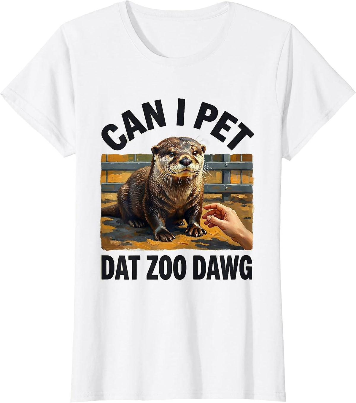Can I Pet Dat Zoo Dawg Funny Bear Meme Animal Lover T-Shirt - White