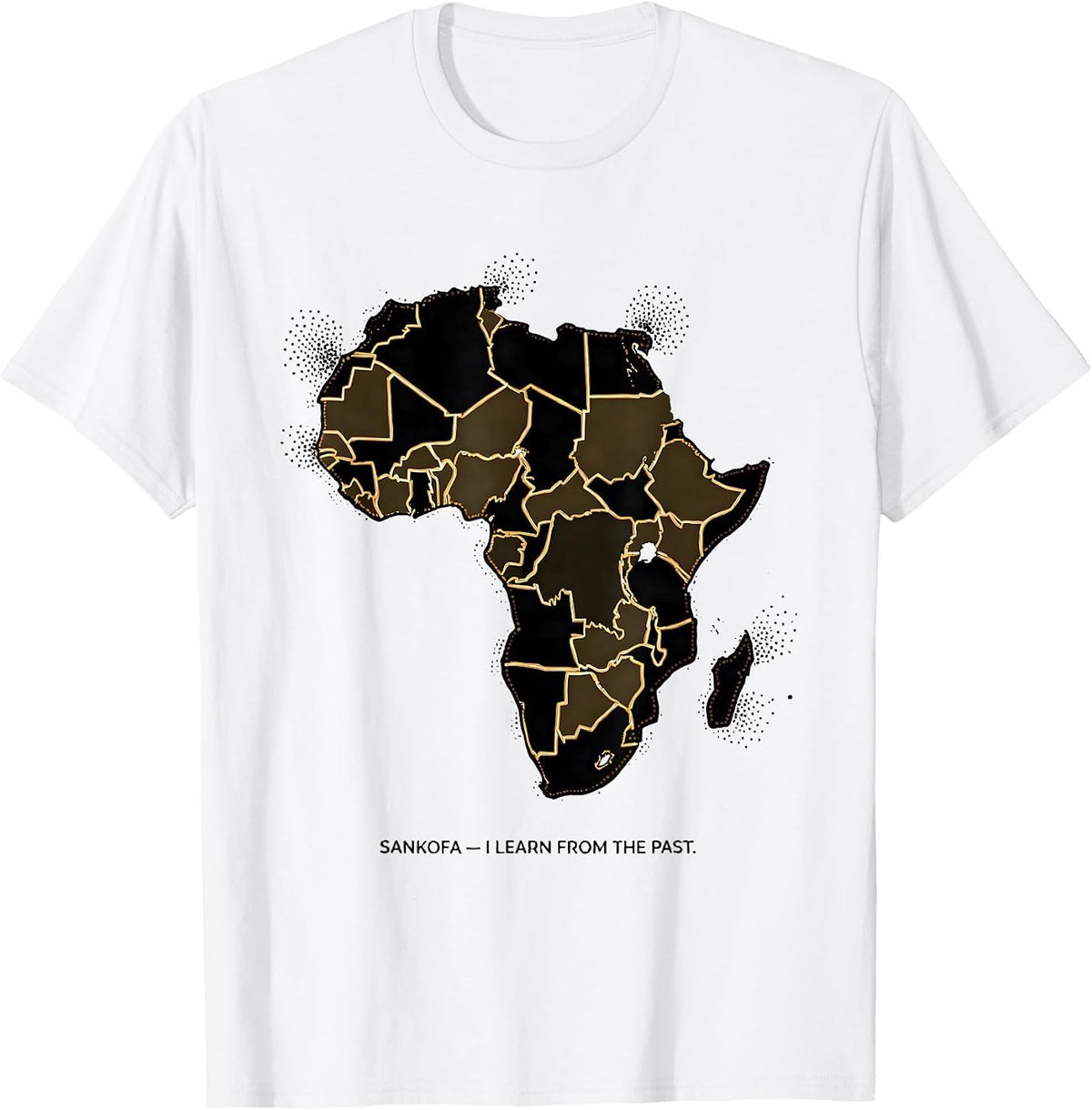 Men's Sankofa I Learn From The Past African Heritage Rugby Fan T-Shirt - White