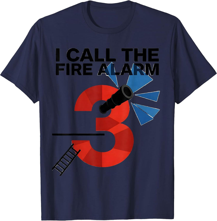 I Call The Fire Alarm — 3 Bauhaus Modernist Firefighter Kids T-Shirt - Navy Blue