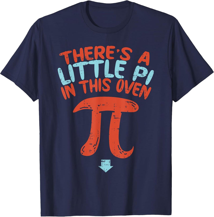 Pregnancy Announcement Pi Day Shirt Math Baby Shower Mom T-Shirt - Navy Blue