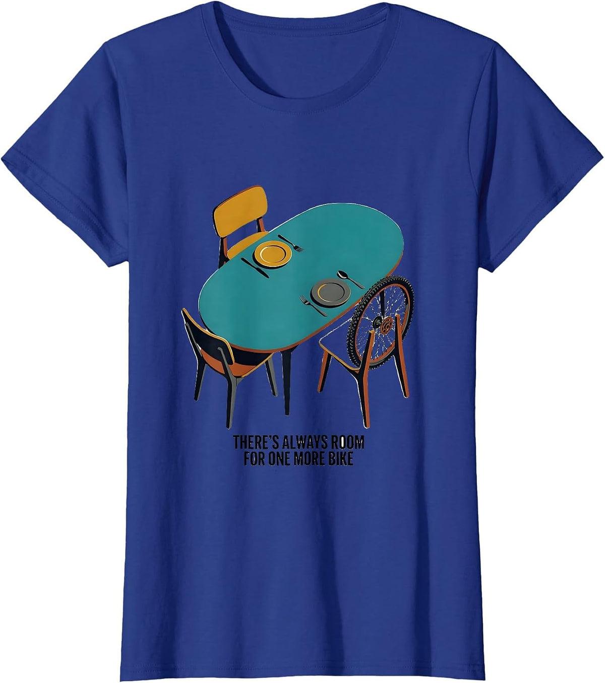 Women's There's Always Room For One More Bike Funny Cycling Humor T-Shirt - Royal Blue