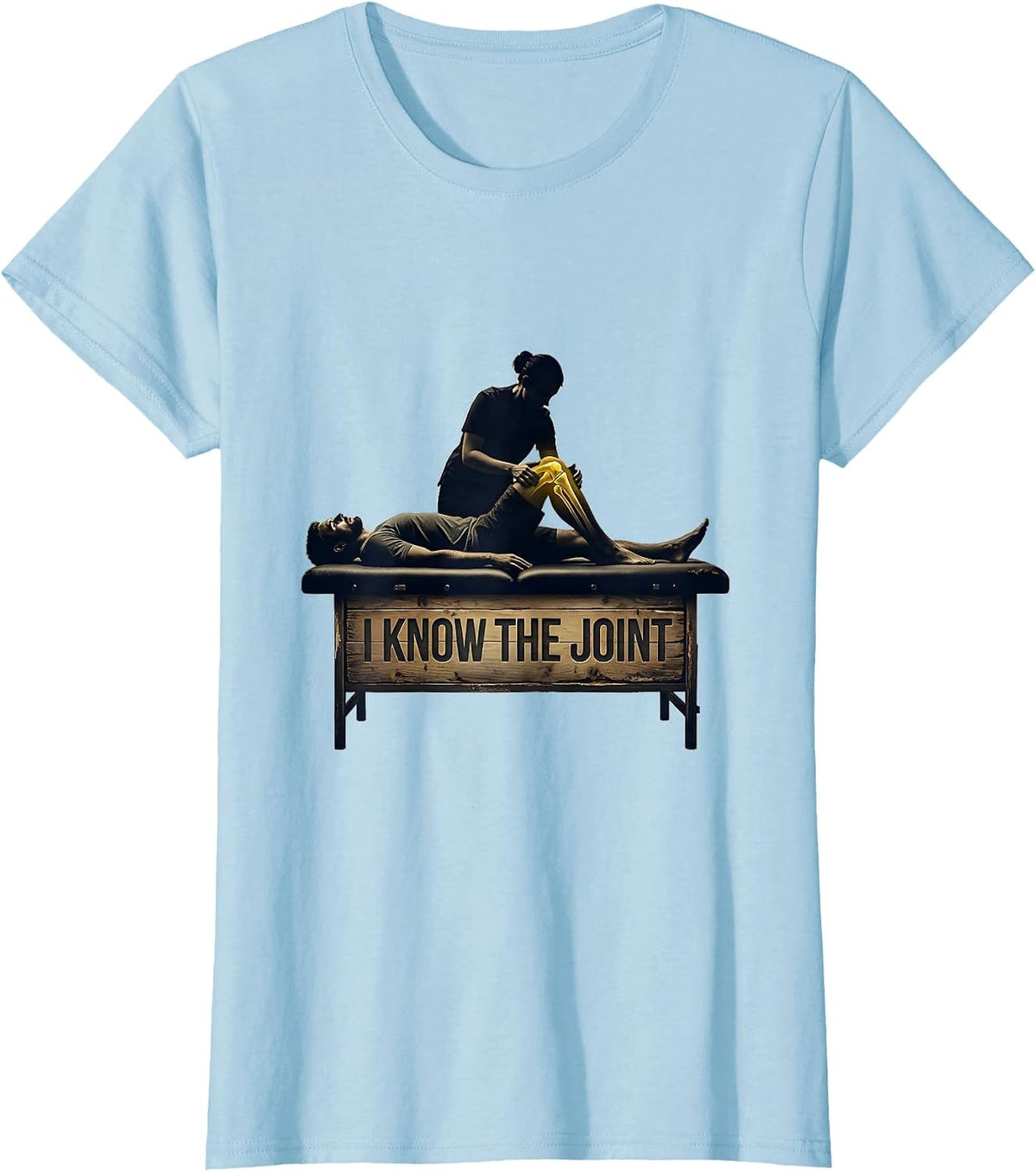 I Know the Joint Distressed Funny Physical Therapist PT Gift T-Shirt - Baby Blue