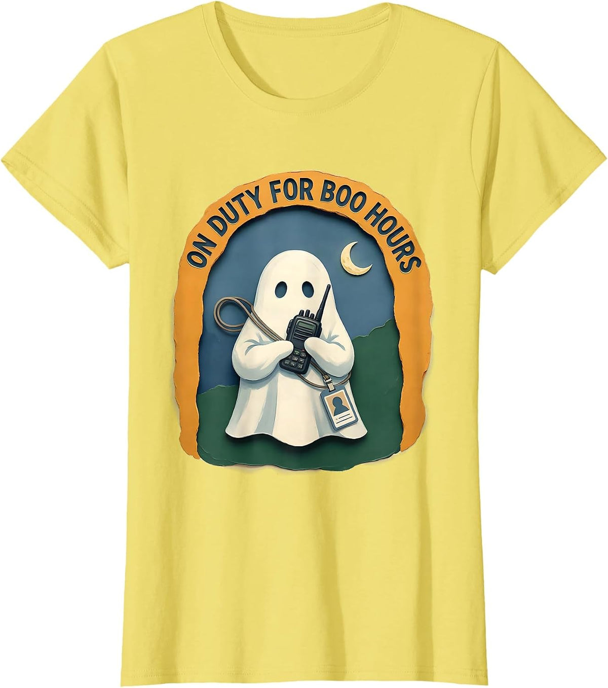 Women's On Duty For Boo Hours Storybook Ghost SPED Paraprofessional T-Shirt - Lemon Yellow