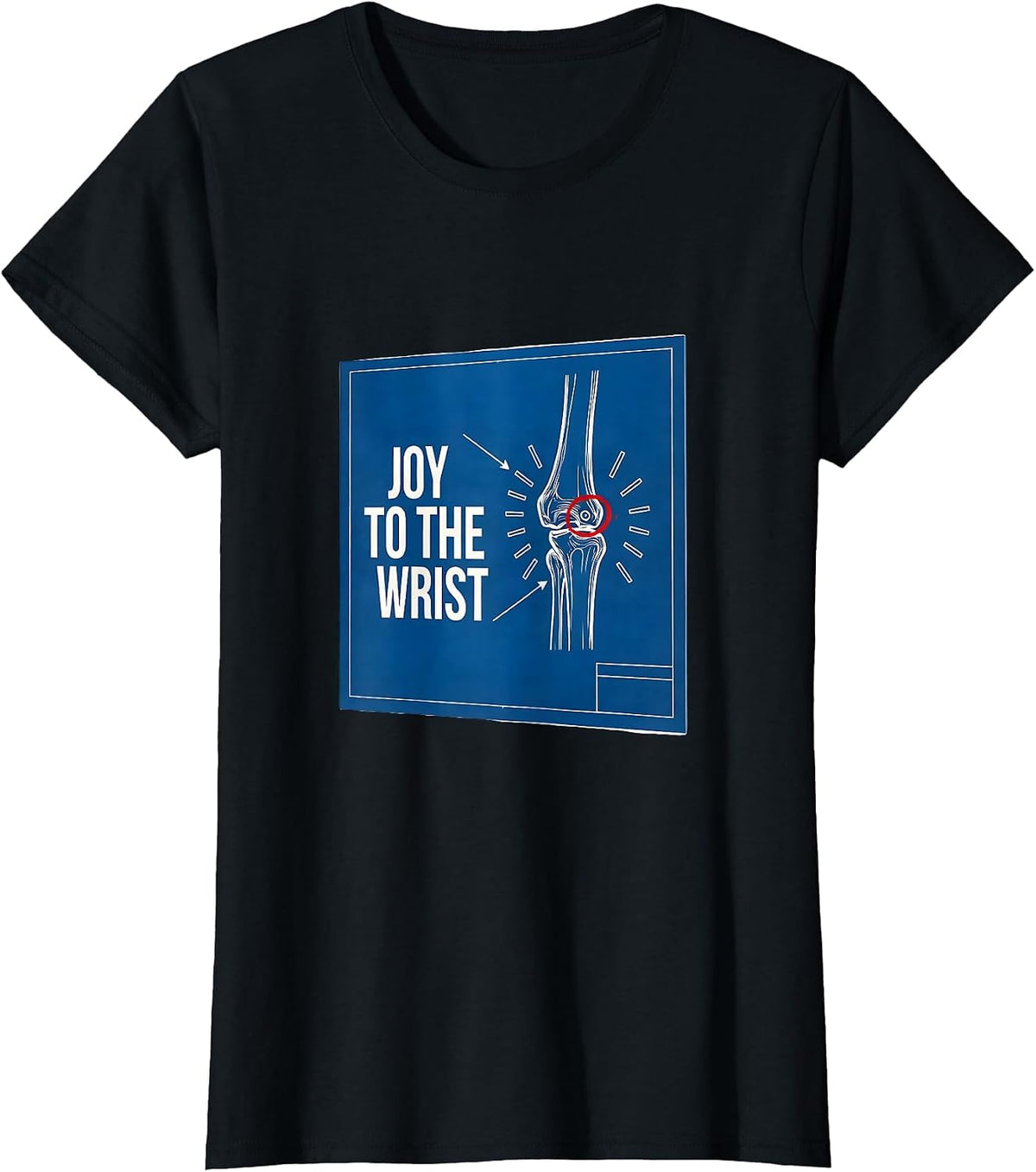 Women's Joy To The Wrist Technical Blueprint Physical Therapist T-Shirt - Black