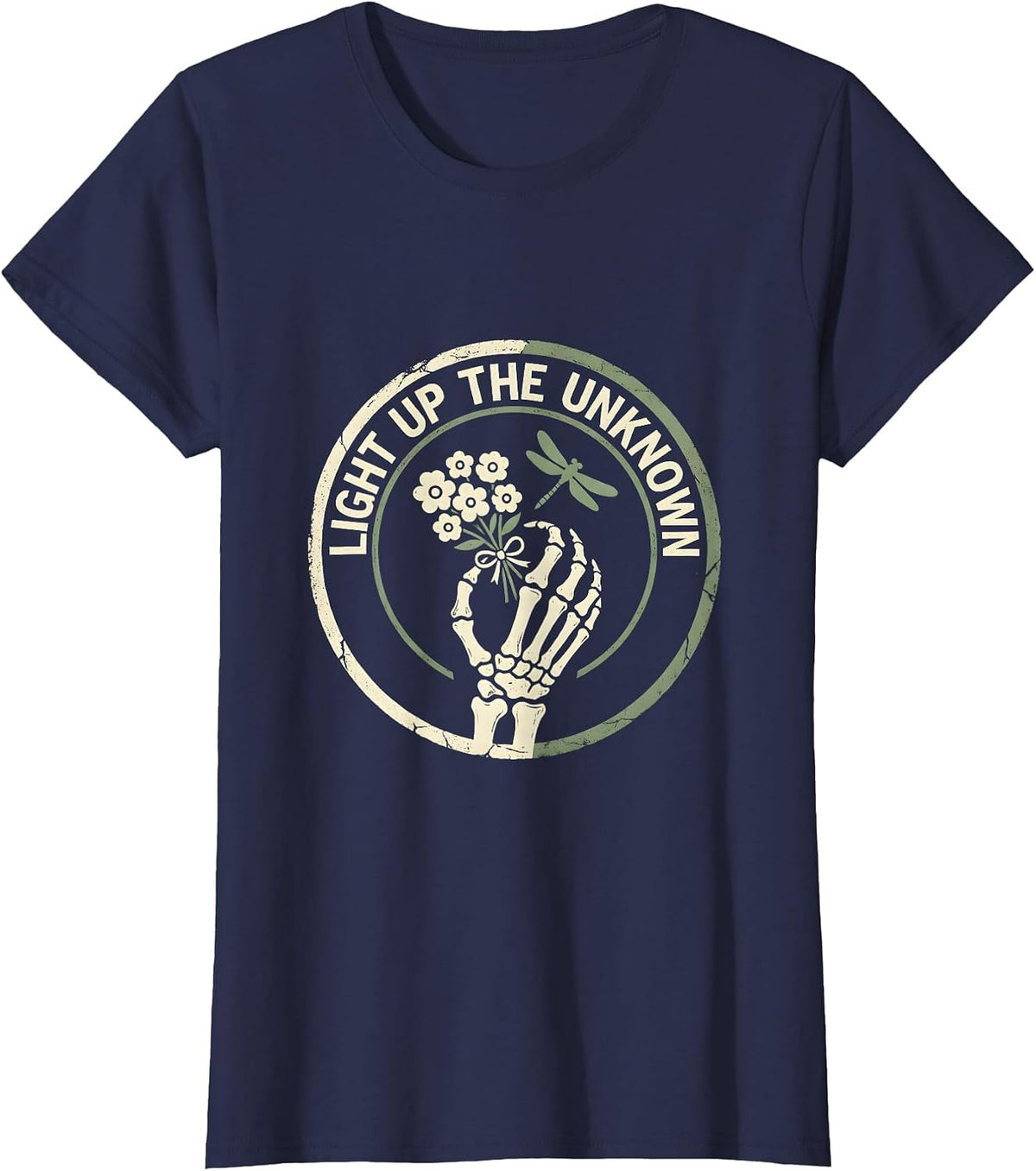 Women's Light Up the Unknown Radiology Design T-Shirt - Navy Blue