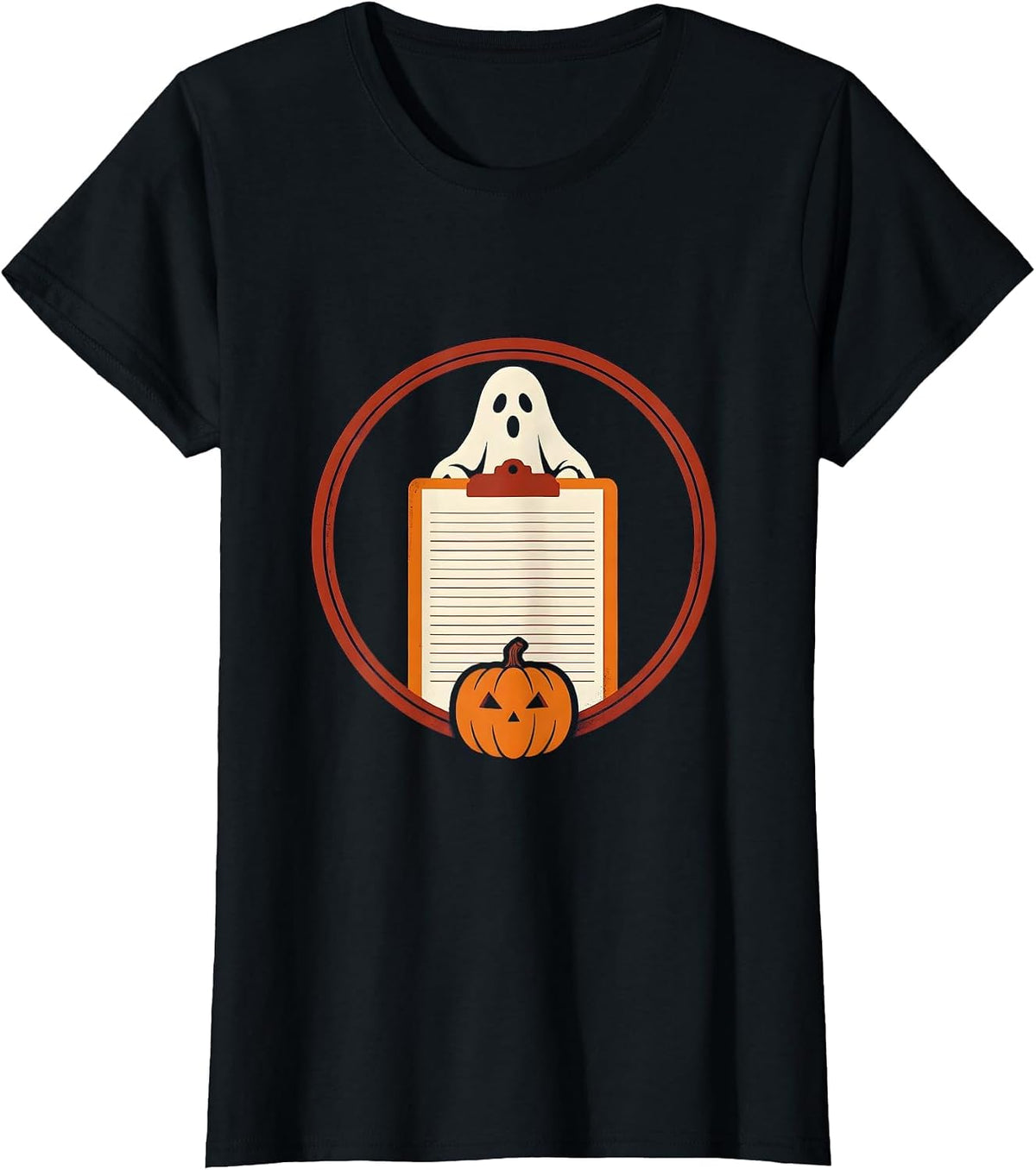 Women's Para Normal Ghost Badge Paraprofessional Halloween T-Shirt - Black
