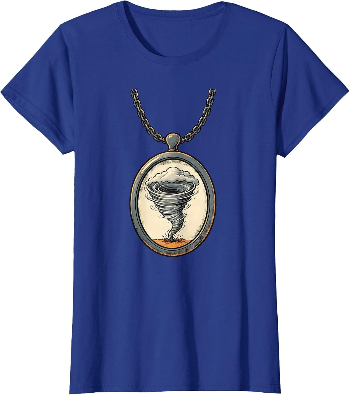 Women's Tornado Keepsake Portrait Storm Chaser Meteorology T-Shirt - Royal Blue