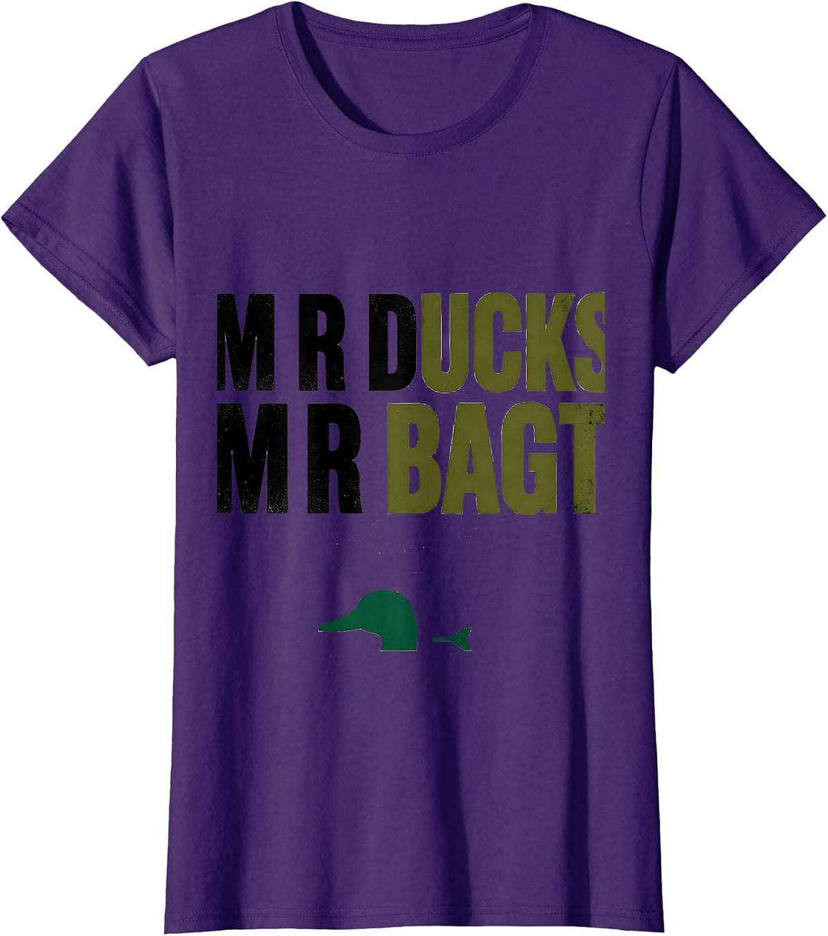 Women's M R DUCKS M R BAGT Funny Duck Hunting Dad Humor Gift T-Shirt - Purple