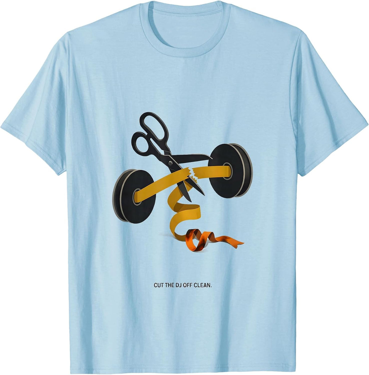 Men's Cut The DJ Off Clean Editorial Conceptual Old School Hip-Hop T-Shirt - Baby Blue