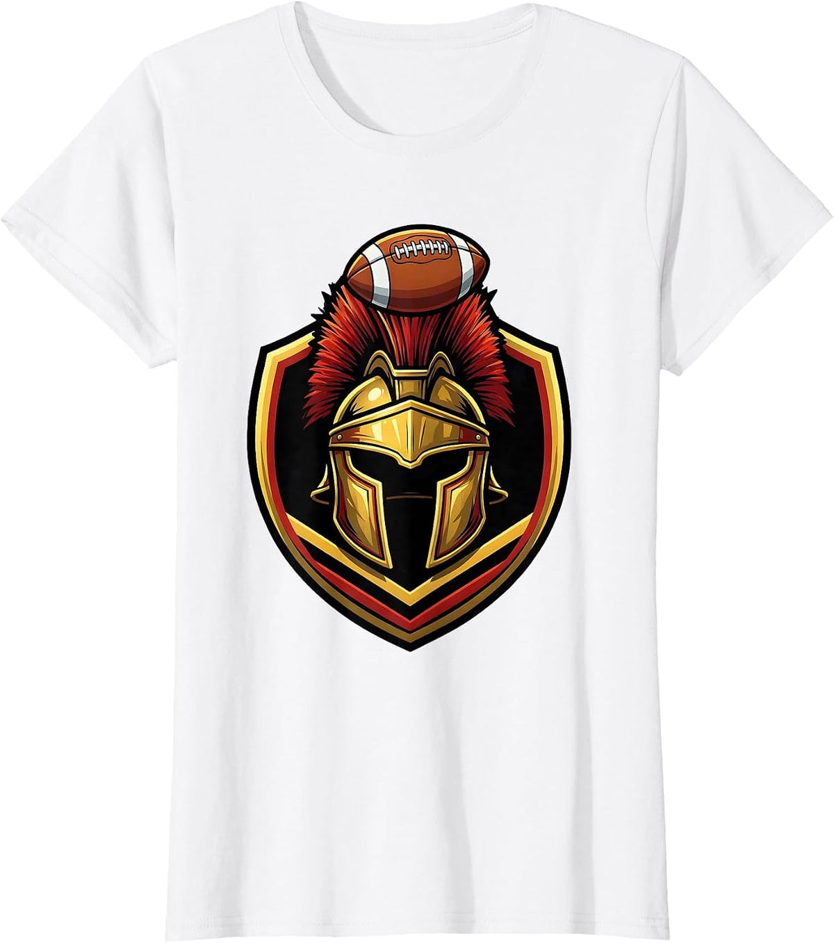 Women's Gladiator Rugby Helmet Crest Graphic T-Shirt - White