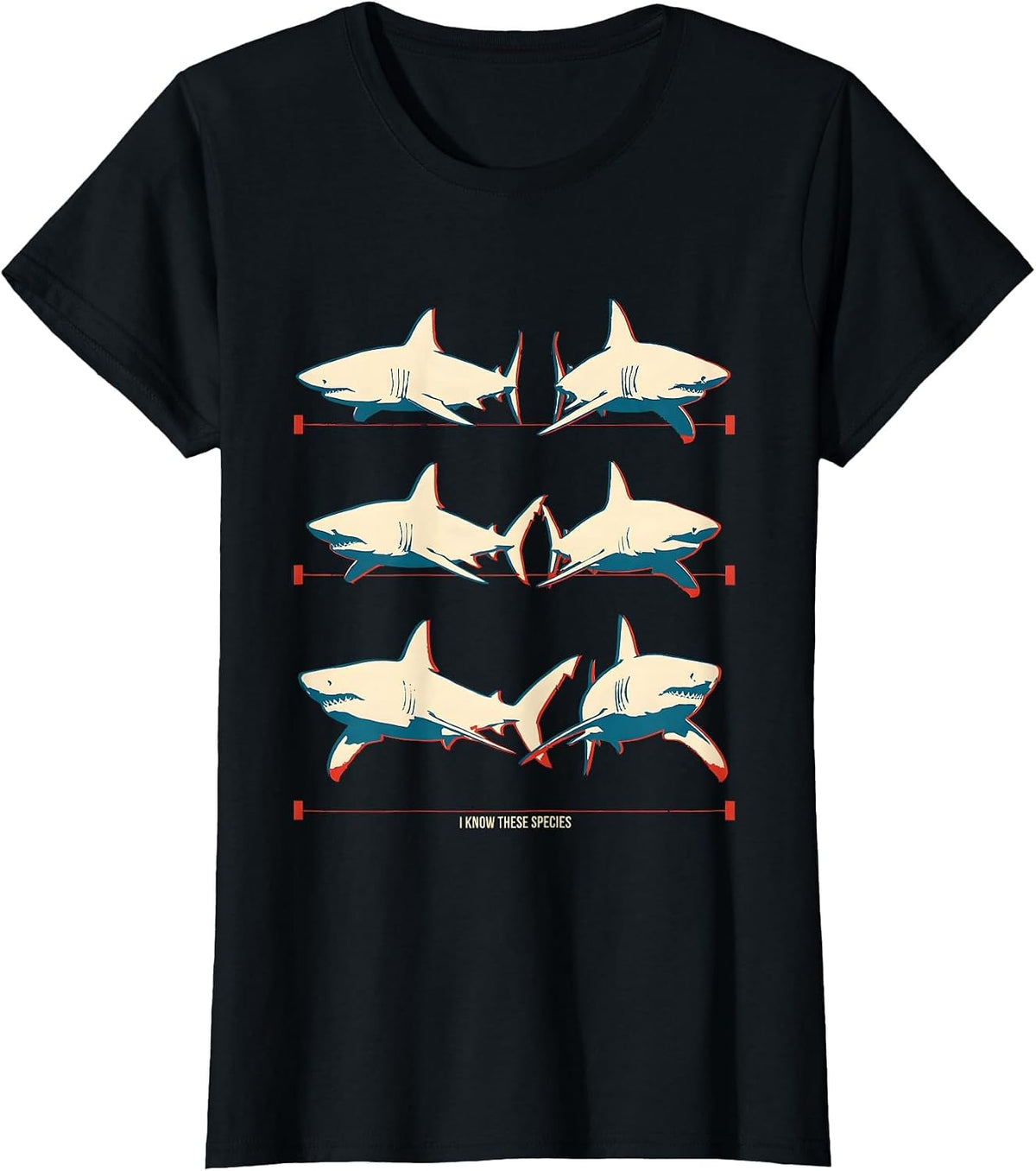 Women's I Know These Species Funny Shark Lover Marine Biology Humor T-Shirt - Black