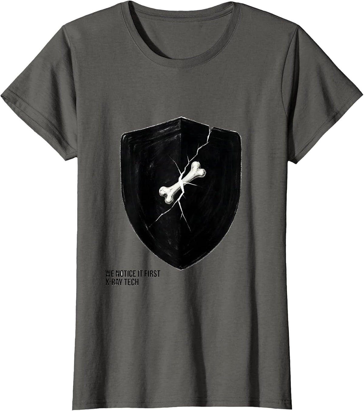 Women's We Notice It First X-Ray Tech Radiology Rad Tech Minimalist T-Shirt - Asphalt Grey