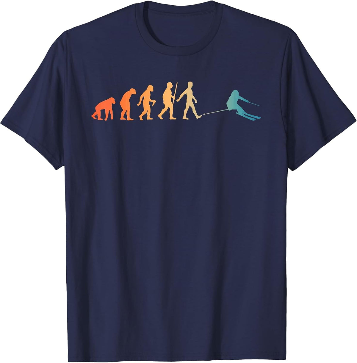Nordic Ski Art Men Women Snowboard Skier Skiing Lovers T-Shirt - Navy Blue