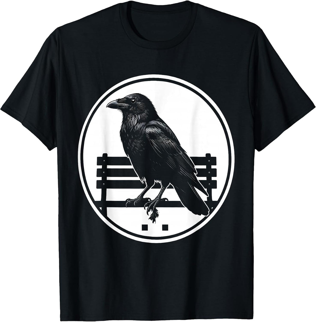 Men's Black Crow Silhouette Dark Humor Crow Lover Gift T-Shirt - Black