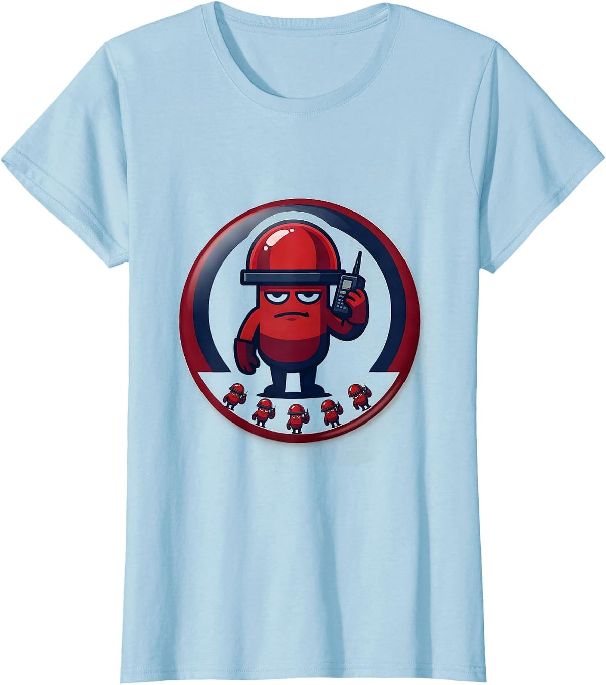 Sealed EMS Paramedic Mascot Badge EMT Crew T-Shirt - Baby Blue